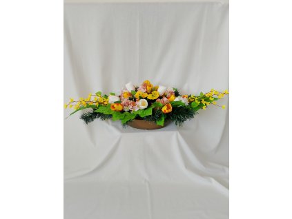 Ikebana tulipány, zlatý dážď
