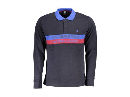 US GRAND POLO MEN LONG SLEEVED POLO SHIRT BLUE