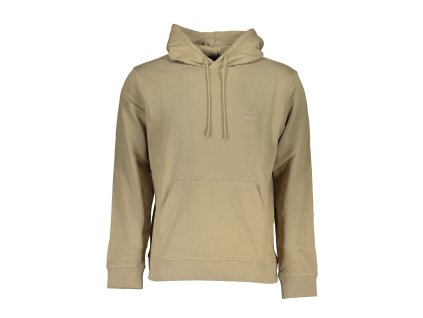 HUGO BOSS MEN BEIGE ZIPLESS SWEATSHIRT