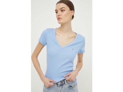 Dámské tričko Tommy Jeans DW0DW17385 modré