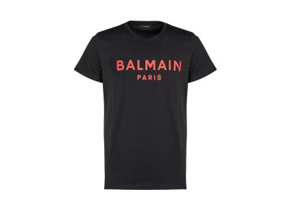 Pánské triko s krátkým rukávem Balmain YH4EF000 BB65 černý