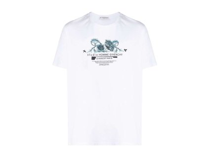 Pánské triko s krátkým rukávem Givenchy BM70Y33002 bílý