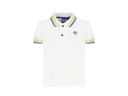 NORTH SAILS WHITE SHORT SLEEVED POLO SHIRT FOR CHILDREN