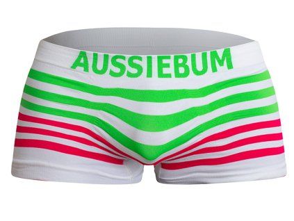 Seamless Stretch Men's Boxer Briefs aussieBum Bodystretch GREEN/WHITE