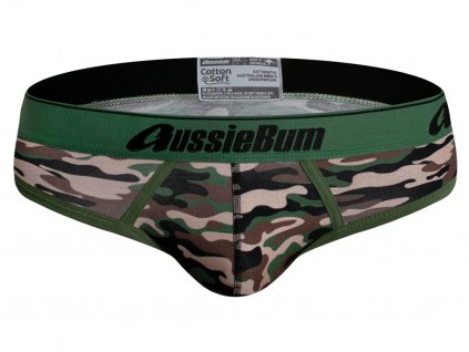 Slipy AussieBum CottonSoft Camo Green Brief2