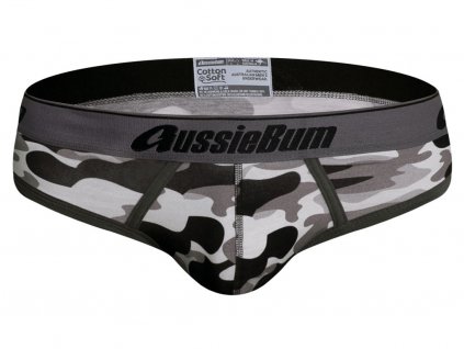 Slipy AussieBum CottonSoft Camo Black Brief2