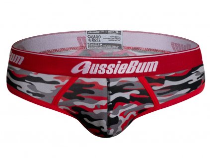 Slipy AussieBum CottonSoft Camo Red Brief3