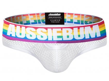 Průhledné Slipy s Micromodalem AussieBum PRIDE MESH White11