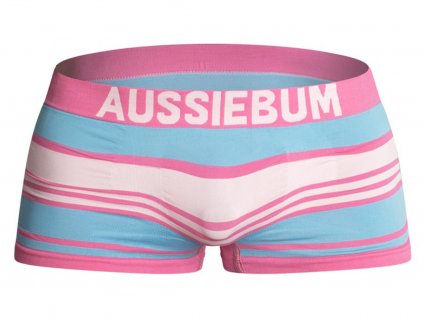 elasticke boxerky aussiebum bodystretch ruzova modra bila5