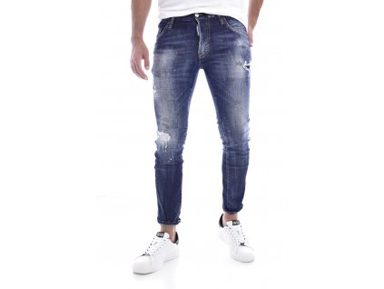 Pánské džíny slim skinny Dsquared2 S74LB0872 modré