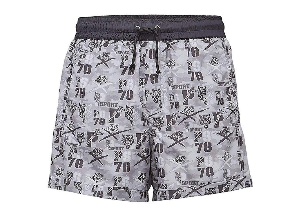 Pánské šortkové plavky Philipp Plein Sport Name Of Love Barva: Šedá, Velikost: M, Pro obvod pasu: Pro obvod pasu (80-85cm) + VZOREK PERWOLL GEL ZDARMA