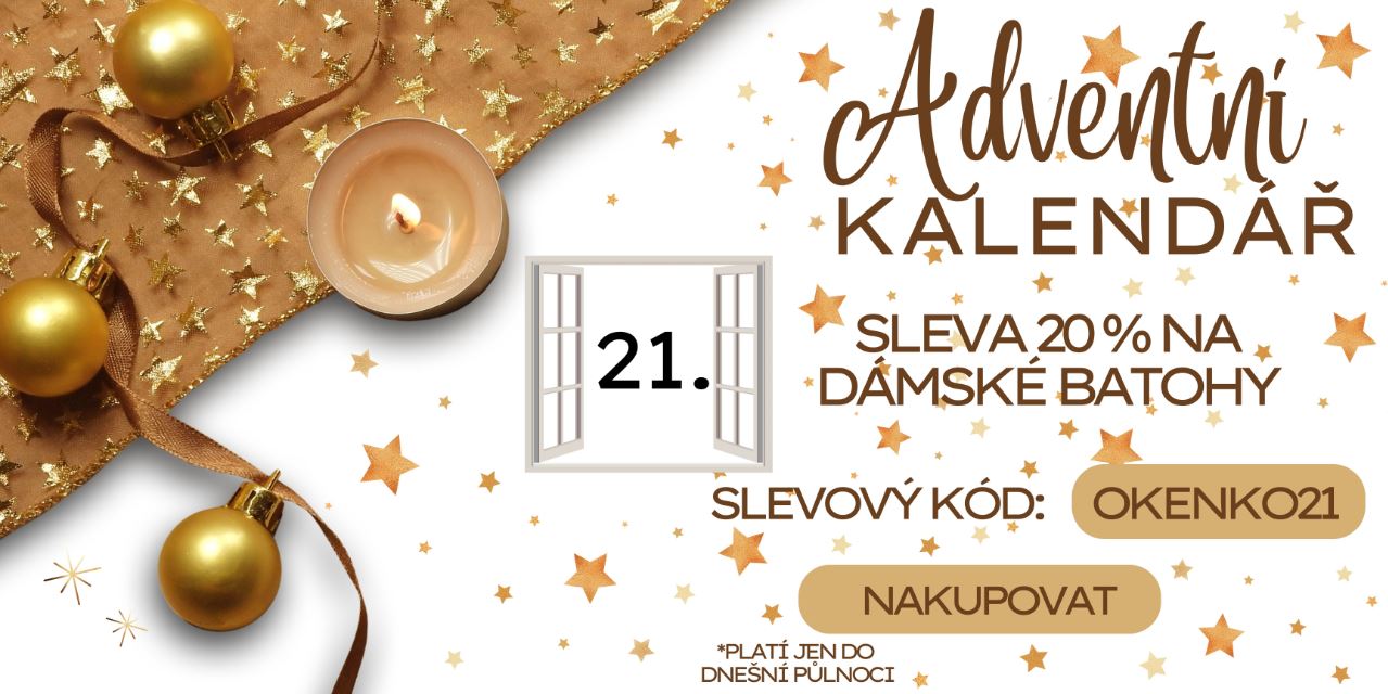 Otevíráme dvacátéprvní okénko adventního kalendáře - sleva 20 % na dámské batohy