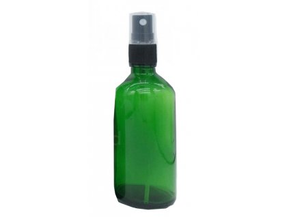 Skleněná lahvička, ZELENÁ , 50ml + uzávěr rozprašovač