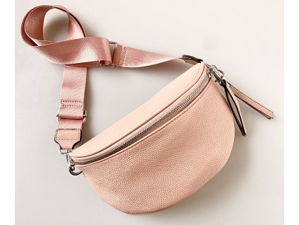 Dámská crossbody ledvinka - světle růžová