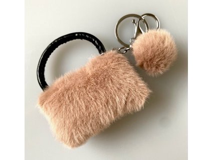 SO23910 přívěsek na kabelku klíče chlupatý taupe 1