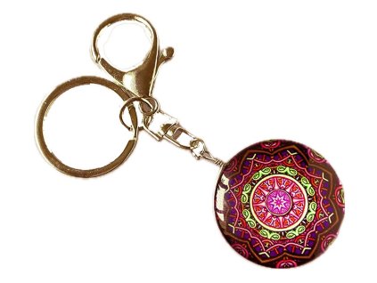 Přívěsek na klíče SO16401 MANDALA vínová 1