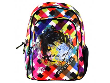 Školní batoh Betty Boop barevné kostky/červená Hot Babe