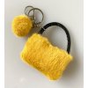 SO23907 přívěsek na kabelku klíče chlupatý okrový 2