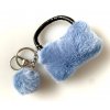 SO23902 přívěsek na kabelku klíče chlupatý modrošedý 2