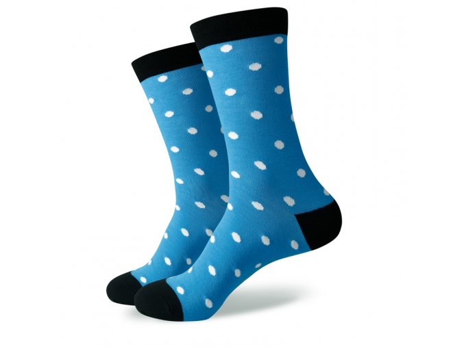 Modré ponožky - malé biele bodky