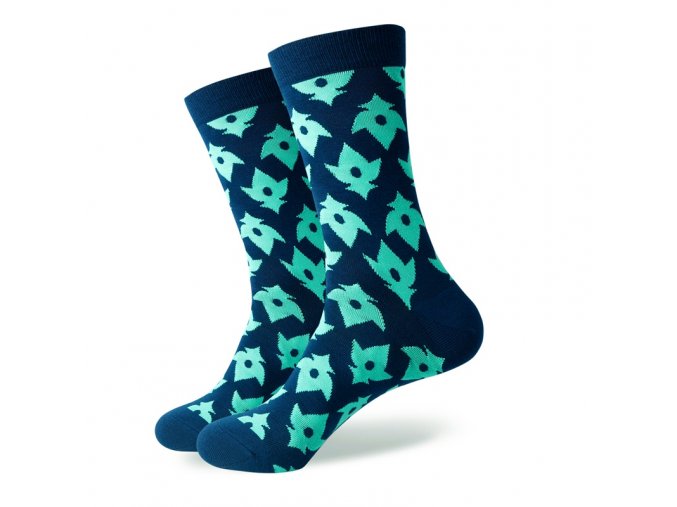 Modré ponožky - zelené znaky