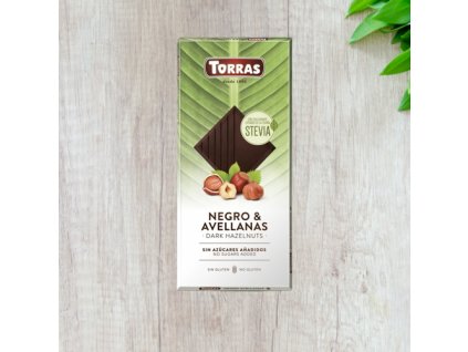 TORRAS Stevia gluténmentes mogyorós étcsokoládé stevia édesítőszerrel 125 g