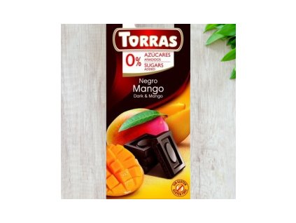 TORRAS gluténmentes diabetikus mangós étcsokoládé hozzáadott cukor nélkül 75 g