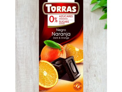 TORRAS gluténmentes diabetikus narancsos étcsokoládé hozzáadott cukor nélkül 75 g