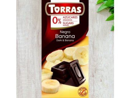 TORRAS gluténmentes diabetikus banános étcsokoládé hozzáadott cukor nélkül 75 g