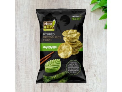 RICE UP gluténmentes wasabi ízű barna rizs chips 60 g