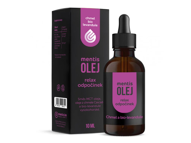 Mentis olej pro relaxi a odpočinek s chmelem a francouzskou bio-levandulí