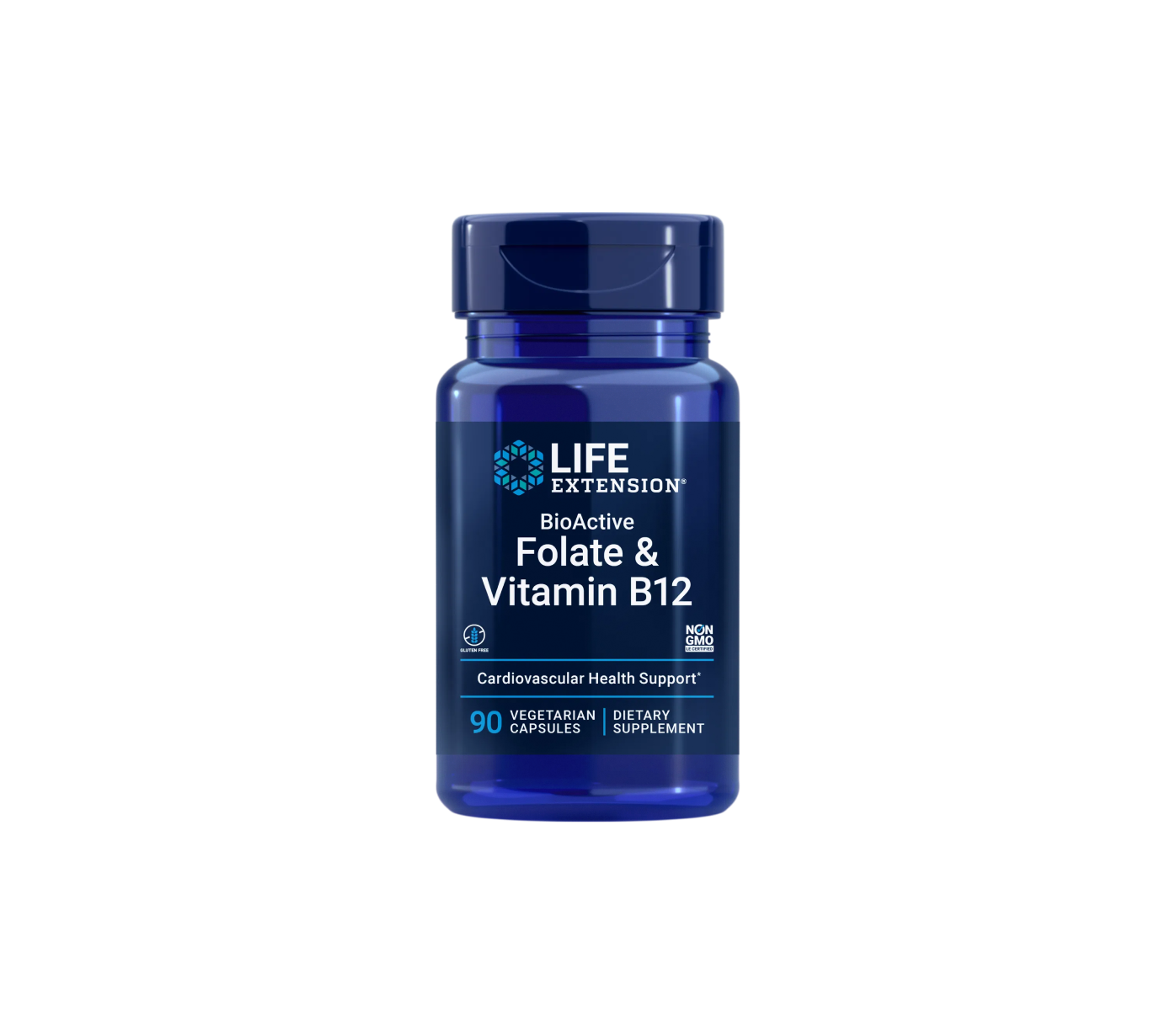 Life Extension BioActive Folate a Vitamin B12 90 kapslí