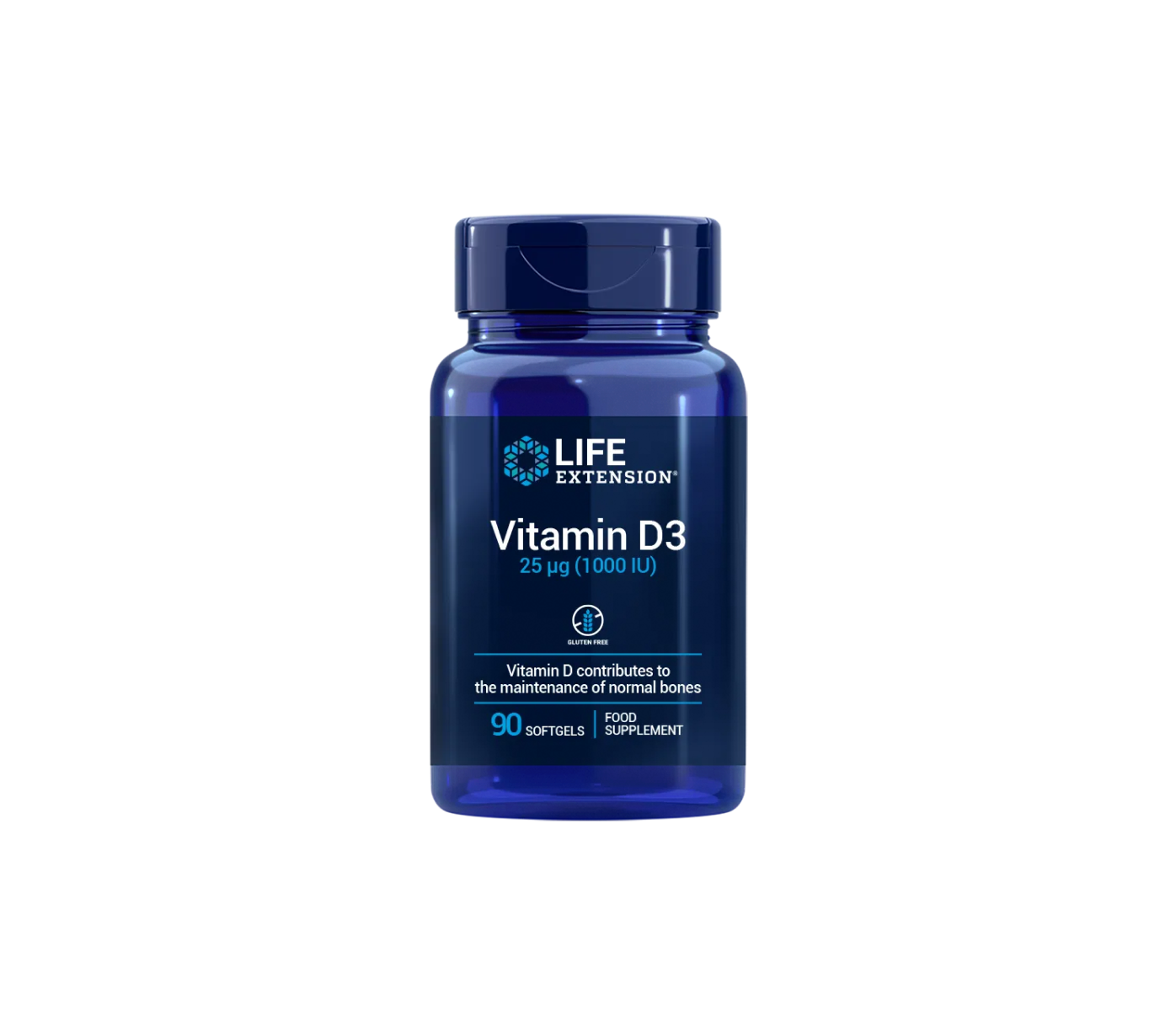 Life Extension Vitamin D3 EU 25 mcg (1000 IU) 90 softgelů
