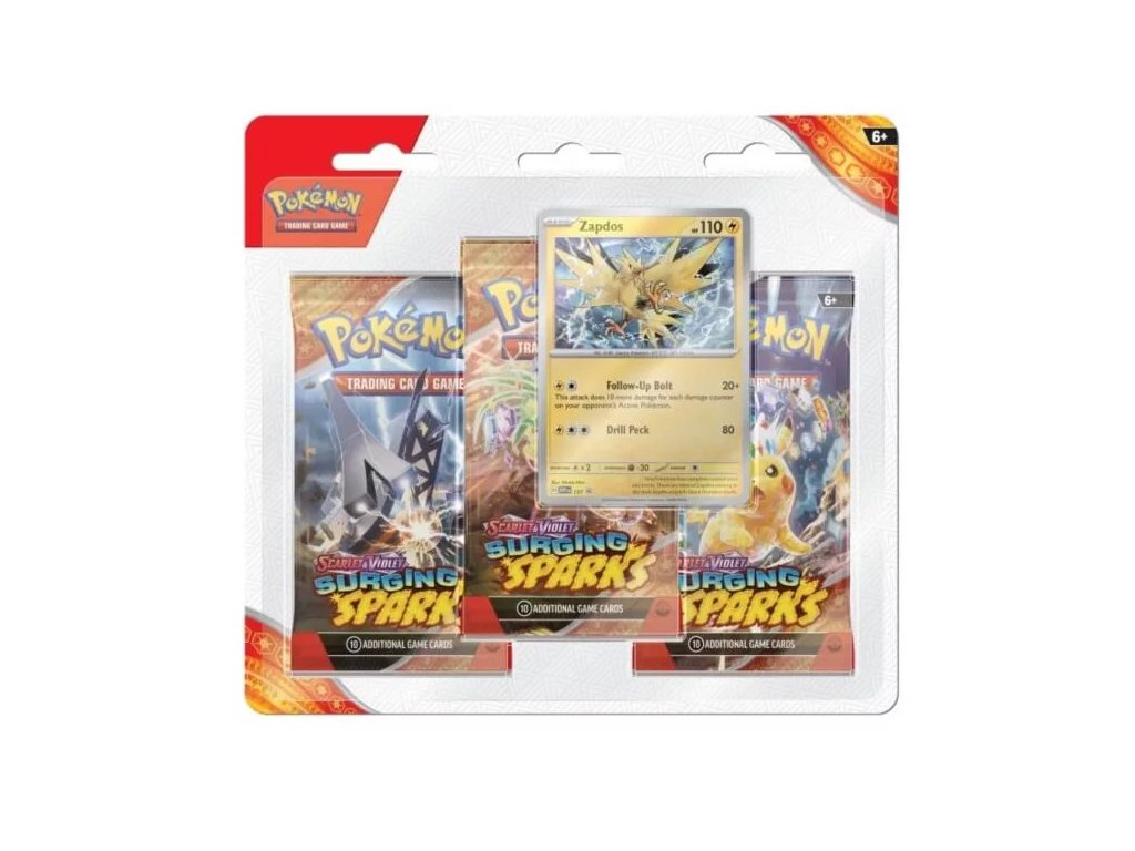Pokémon TCG: Surging Sparks 3 Pack Blister - Zapdos