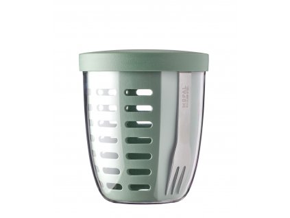 Mepal Svačinový box se sítkem Ellipse Nordic Sage 600 ml