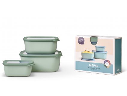 Mepal Set misek Cirqula Rectangular Nordic Sage 750 +1500 + 3000 ml