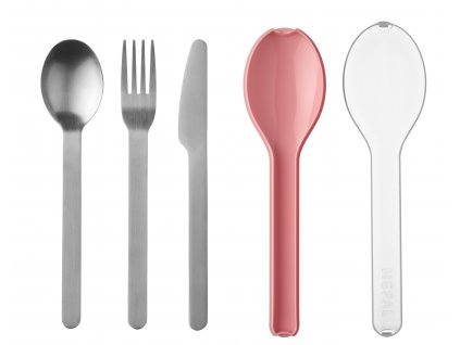 Mepal Sada cestovních nerezových příborů Ellipse Nordic Pink