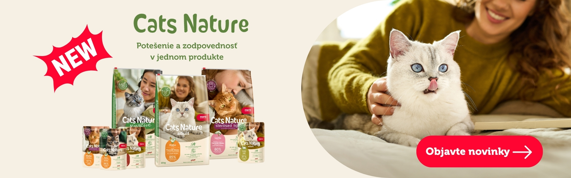 Mera Cats Nature. Potešenie a zodpovednosť v jednom produkte. Objavte novinky