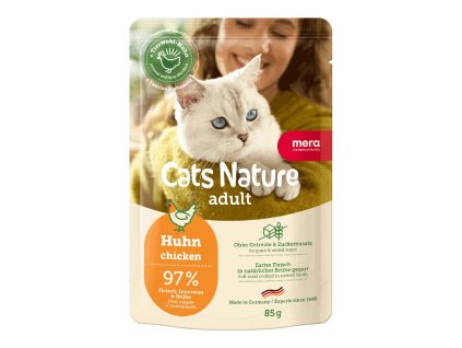 kuracia mäsová kapsička pre dospelé mačky Mera Cats Nature Adult Huhn