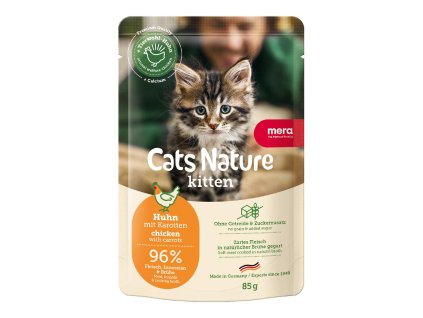 kuracia mäsová kapsička pre mladé mačky mera cats nature kitten huhn