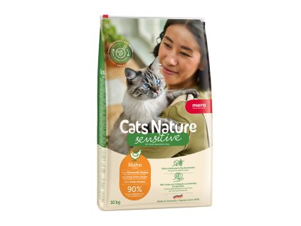 granuly pre citlivé mačky s čerstvým kuracím mäsom mera cats nature