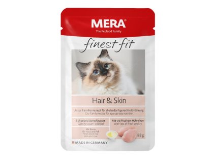 mäsová kapsička pre mačky pre zdravú kožu a srsť mera finest fit