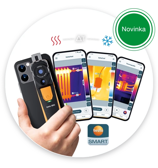 Nová bezdrôtová termokamera pre smartfóny Testo 860i.