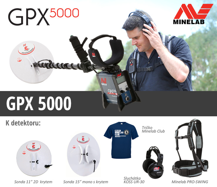 Detektor kovov Minelab GPX 5000 Pro Pack