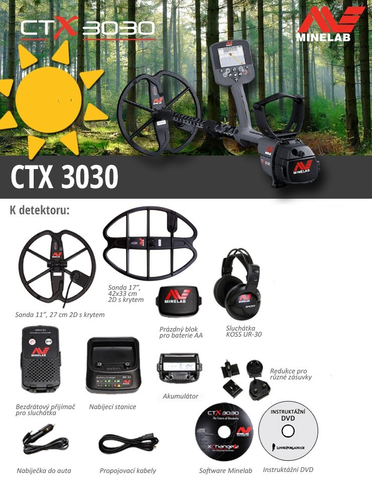 Detektor kovov Minelab CTX 3030 profesional