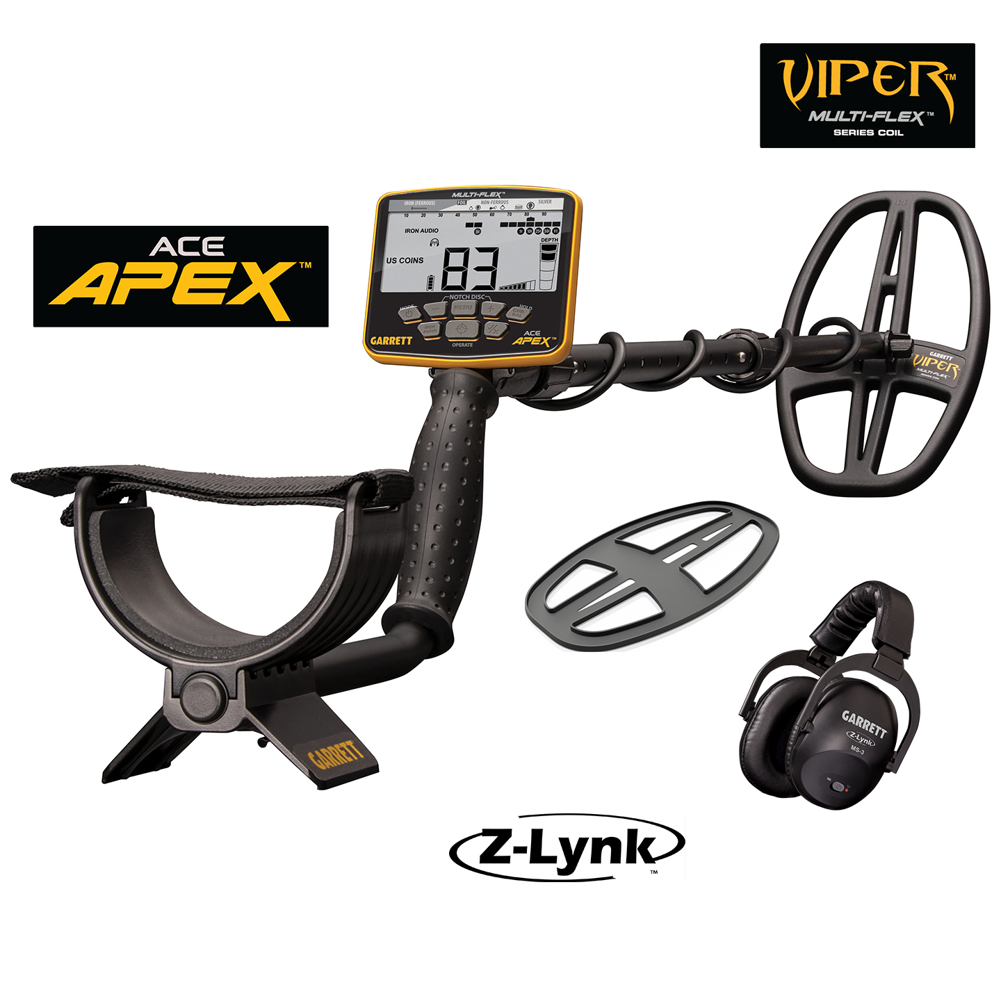 Detektor kovov Garrett ACE APEX + Z-LYNK slúchadlá