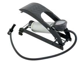 COMPASS Fußluftpumpe Mit Manometer - Zweikolben Für Auto & Fahrrad