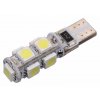 Žárovka 9 SMD LED 12V T10 s rezistorem CAN-BUS ready bílá