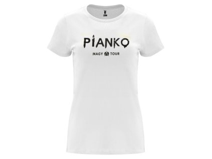Tričko DÁMSKÉ - Peter Nagy (vzor - Pianko) - BÍLÁ barva