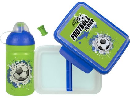 Fotbal láhev a svačinový box